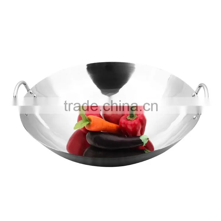 hot china product commercial big stainless steel wok wholesale