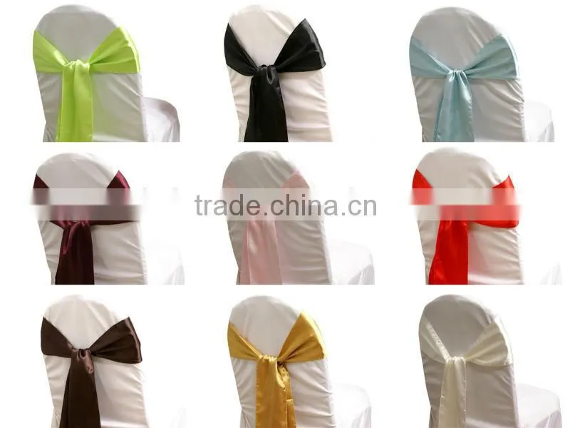 peach, fancy vogue satin chair sash tie back,bow tie,knot,wedding cheap chair covers and sashes for sale