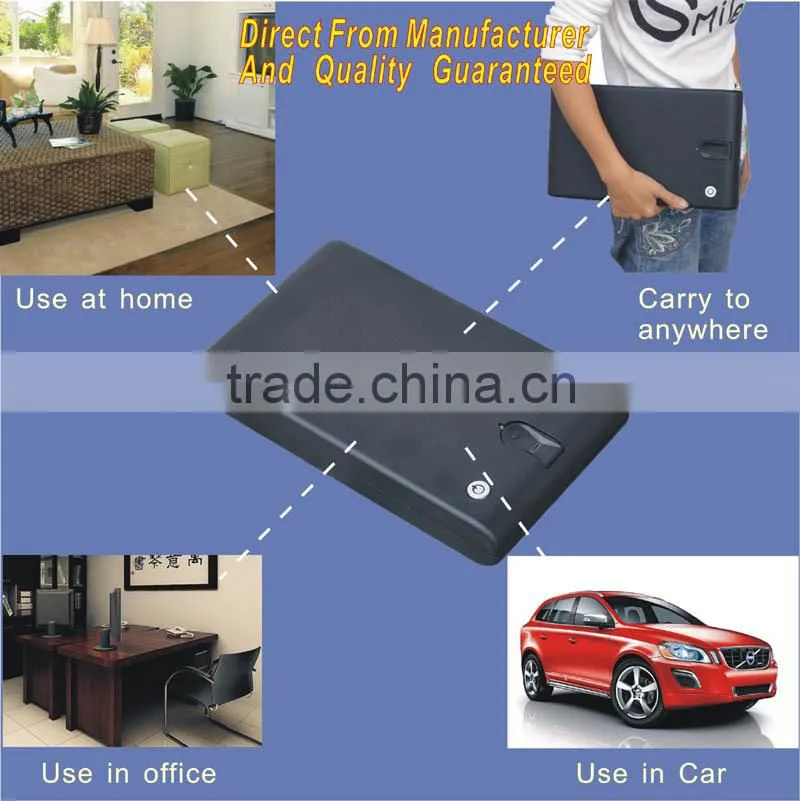 Wholesale- MS120 Micro Vault Portable Fingerprint Biometric Mini Car Gun Pistol Security Storage Portable Steel Safe Box / Vault