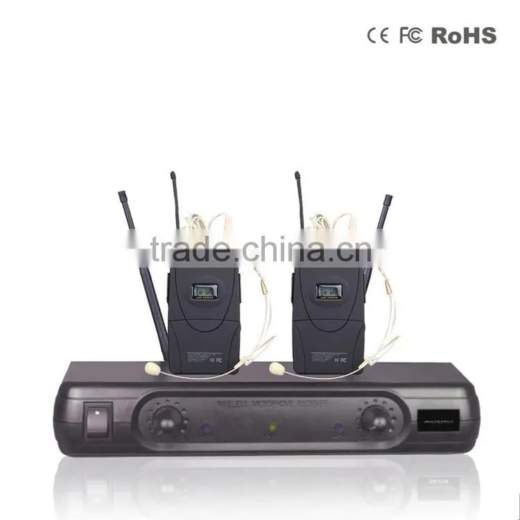 ABS black double headset microphone