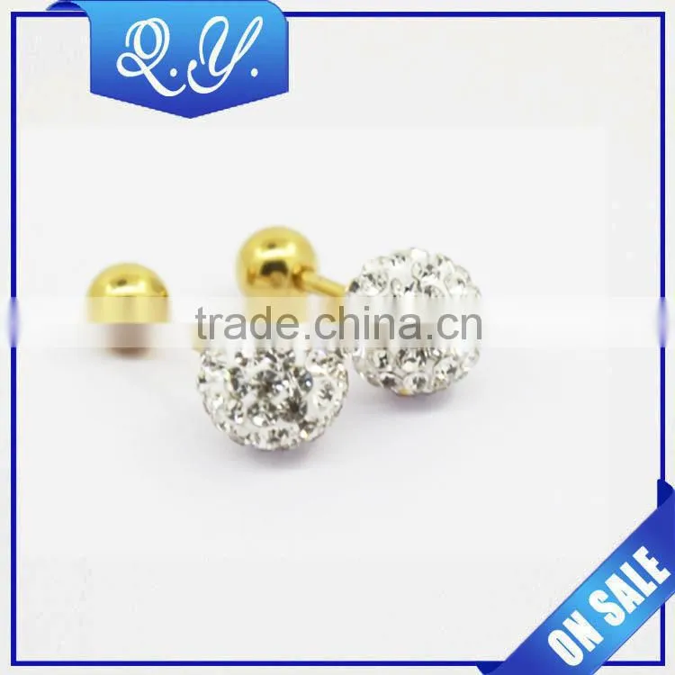 Double wood earrings wholesale fashion jewelry barbell piercing