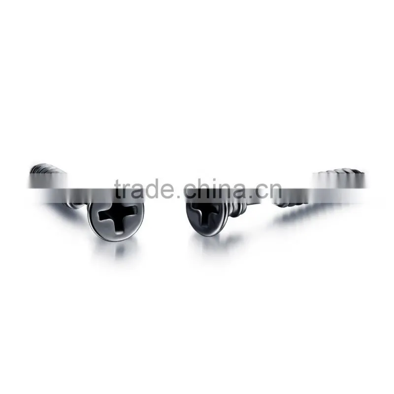 jewellery shop design thick black plating earring setting without stone for men
