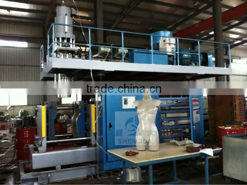EBM machine making plastic mannequin