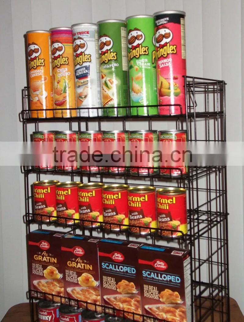 Store Potato Chips Metal Display Rack for Shops Small Supermarket Chips Display Rack