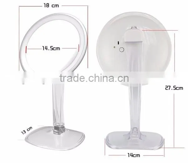USB rechargable desktop led makeup mirror 7x/10x magnifying