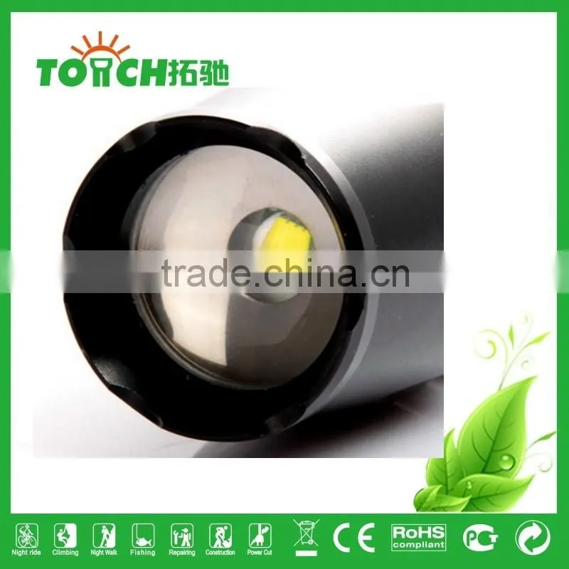 T6 super bright LED flashlight zoomable LED flashlight CE EMC ROHS FCC
