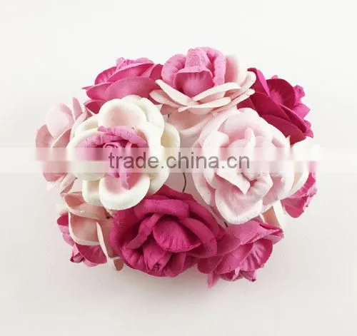 All Pink, Large Handmade Mulberry Paper Flower, Wedding Party, Scrap-booking Crafts