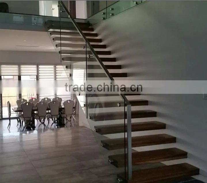 Hidden stringer wooden floating stairs/staircase made in China--YUDI