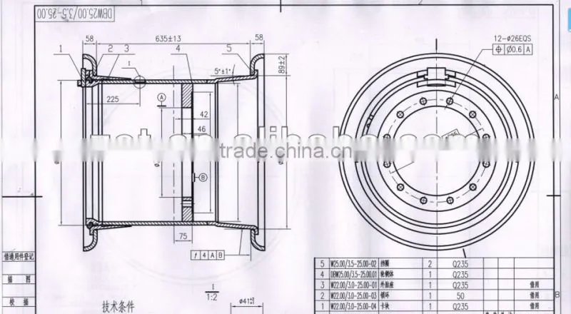 otr wheel rim 25-25.00/3.5