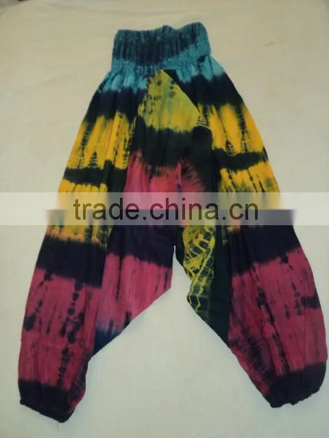 hand tie dye indian harem pajamas