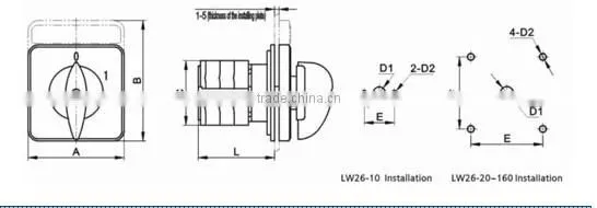 Hot Sell Electrical 2 Position Rotary Switch LW26 series Changeover Switch With OEM Service