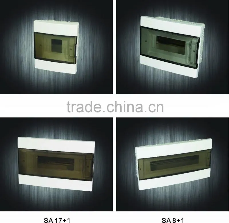 SA series 4+1 ways wall mount plastic distribution box / distribution board