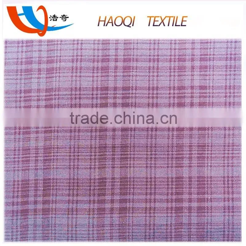 purple plaid shirt 50% cotton 50% rayon blend fabric