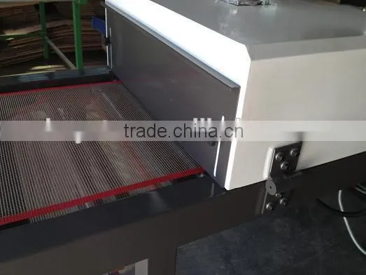 Screen printed t shirt plastisol ink ir tunnel dryer
