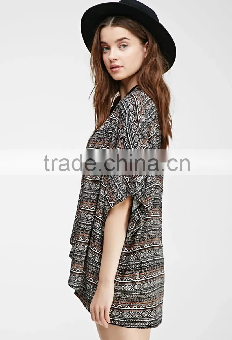 Tribal print dolman cardigan