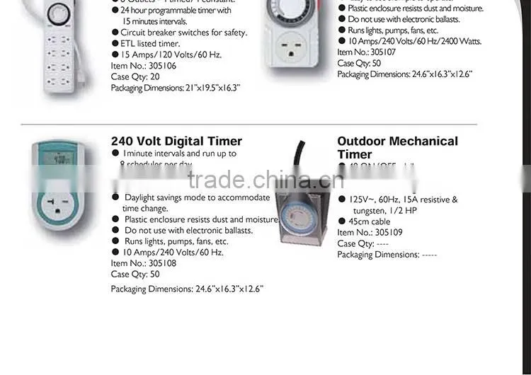 Multifunctional 7-day Weekly Programmable Grounded Digital Electronic Timer Switch