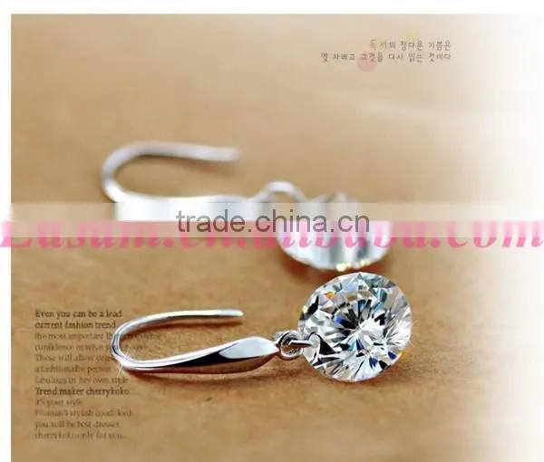 2016 Fashion silver zircon jewelry,wholesale earring jewelry