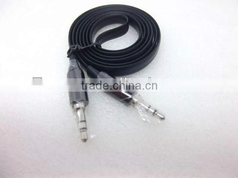 flat Audio Extension AUX Cable for iphone 5/5S/5C4G(made in China)