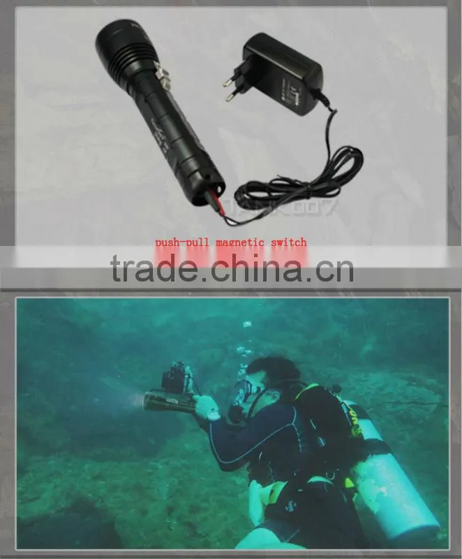 TANK007 200 meters Diving flashlights dive torch power sea torch light