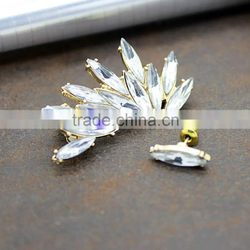 double faced handmade crystal earring, crystal ball earrings