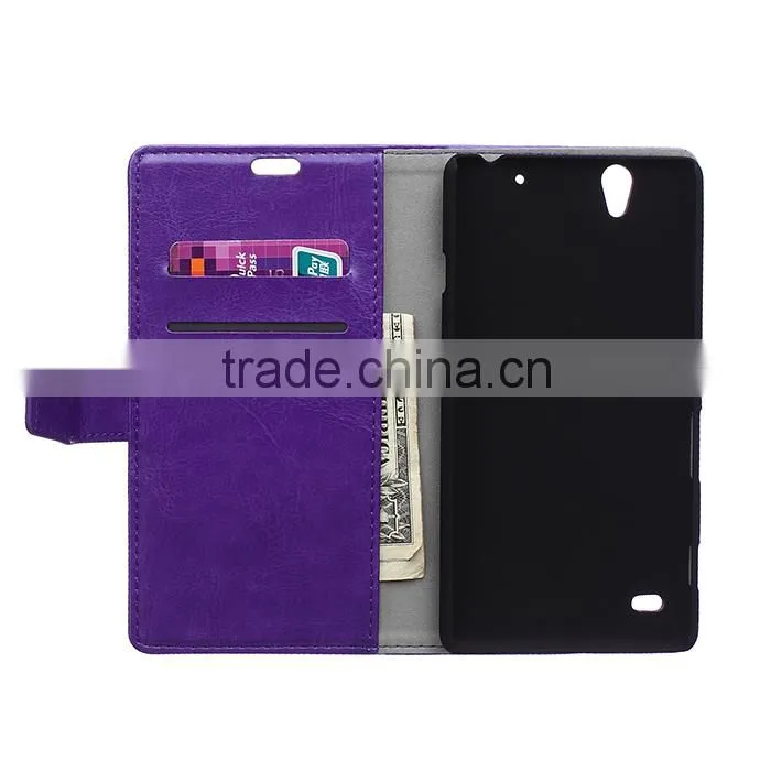 Wholesale Flip Cover Leather Case For Sony C4,For Sony C4 Book Cover Stand Case