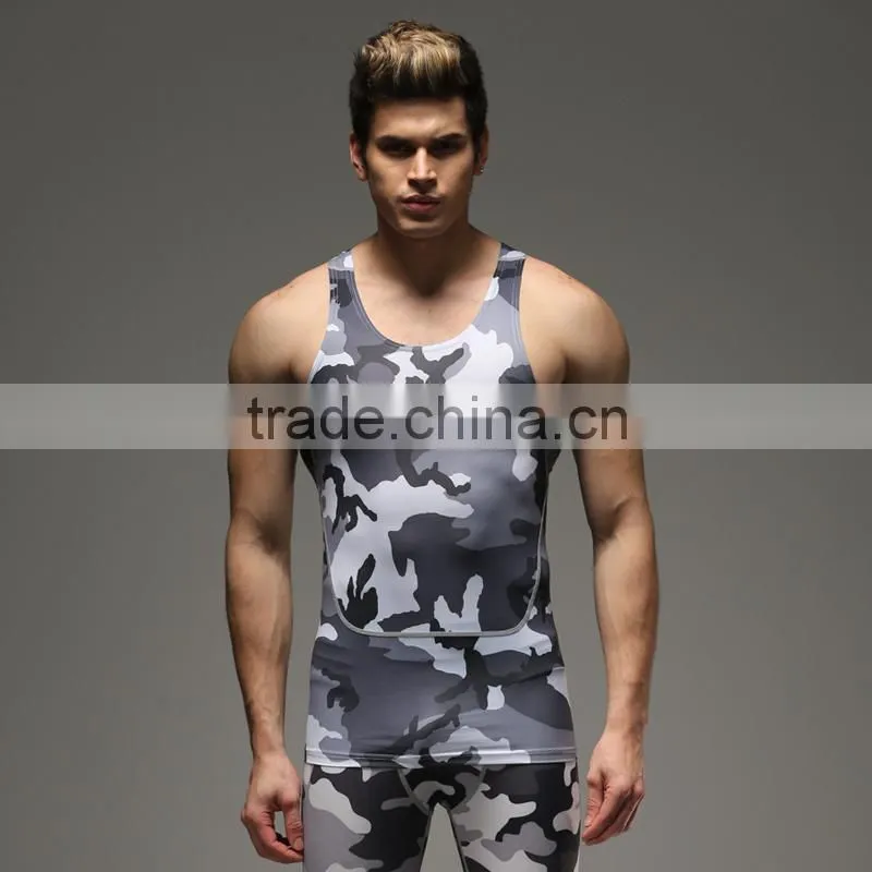 High quality running tank top, men compression tank top