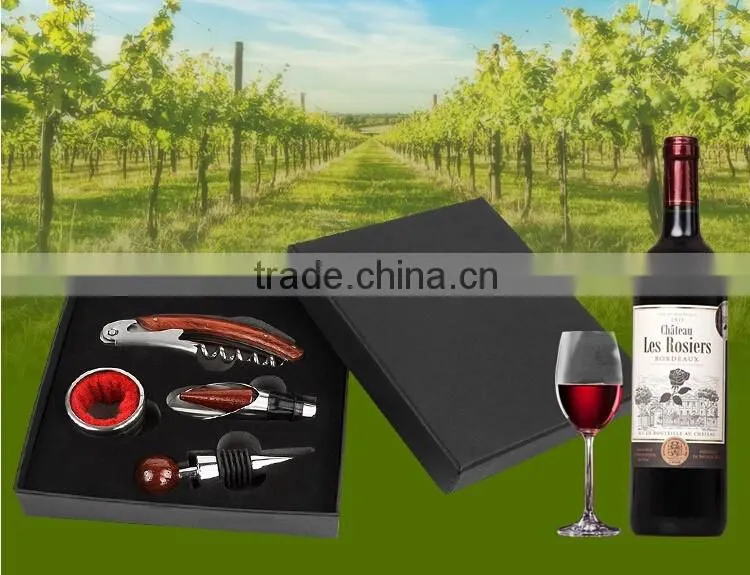 Promotional New Design High Quality paper box Wine Gift Box, Luxury Wine Opener Tool Gift Set with paper box packed