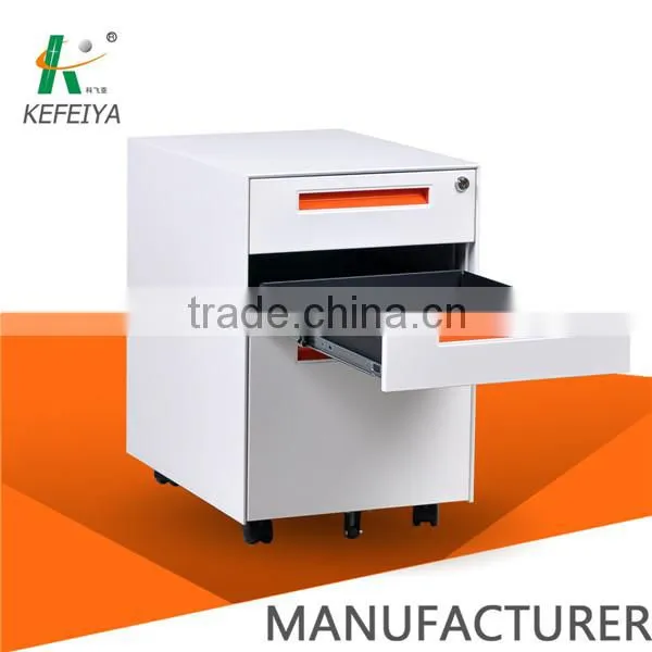 patent handles white 3 drawer metal mobile filing pedestal