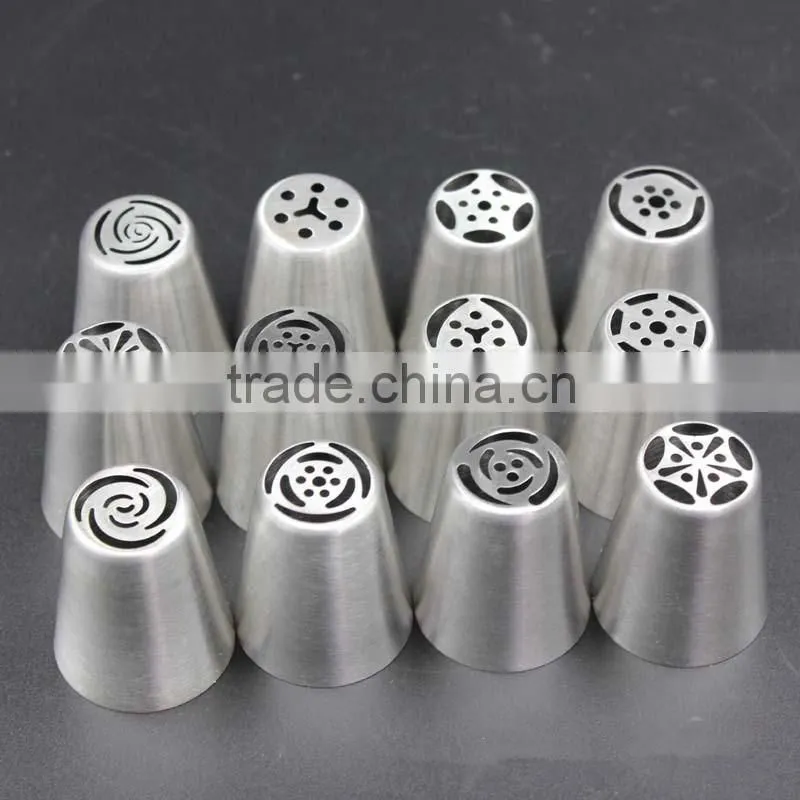 Stainless Steel Russian Piping Tips and Tri Color Coupler Home Baking DIY Cake Pastry Decoration Tool
