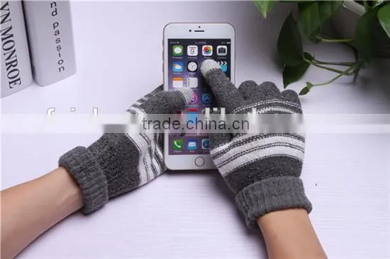 Screen Touch Gloves for Men Women Winter Stripe Gloves Fashion Gloves, 6 colors