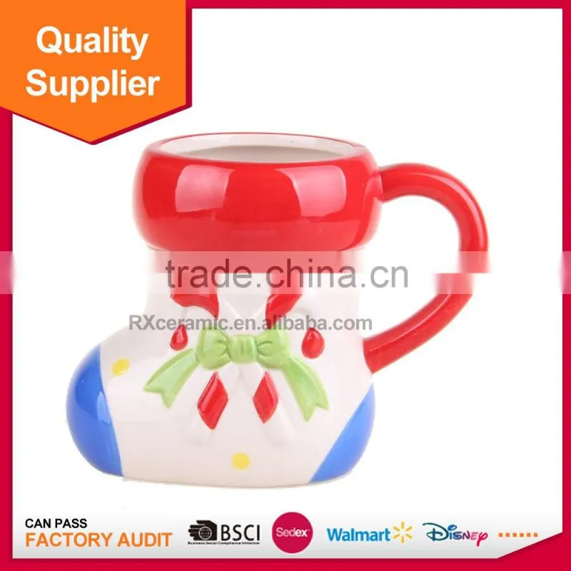 new products shoes shape ceramic office mugs for Christmas