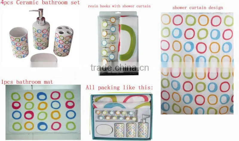 Home garden red bathroom accessories sets