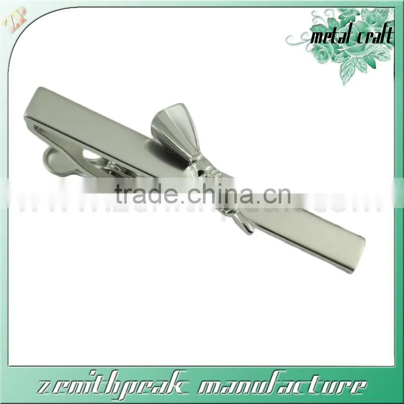OEM/ODM Service Custom silver school tie bar / tie pin / metal tie clip