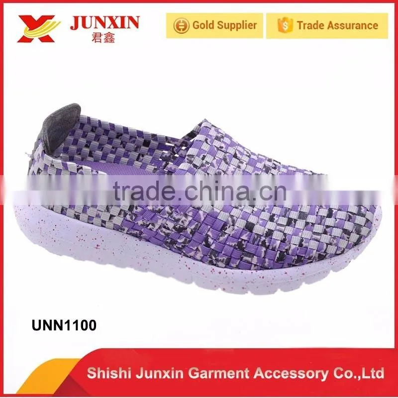 China factory low price good quality woven shoes ladies elastic shoes