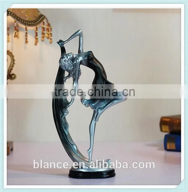 polyresin dancing girl figurine dance sculpture modern for home decoration
