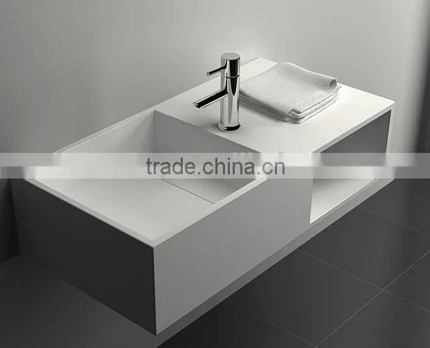 modern bathrooms wash basin for hotel , wall hung acrylic solid surface wash basin,Artificial Stone Washing Basin