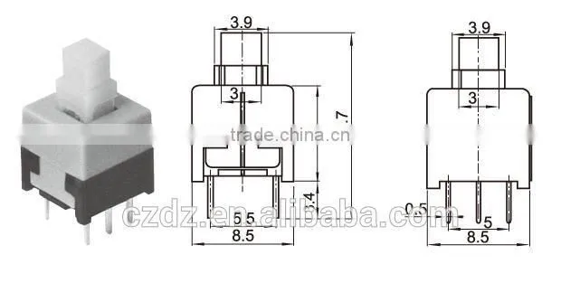 waterproof push button switch 0.3A 50V switch,Red Button Push Switch N/O 3V 6V 9V 12V 24V Momentary Type 4 Car Boat