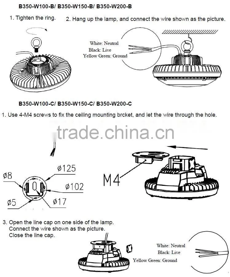 DLC etl listed led high bay china,led high bay ip65,100W led low bay retrofit