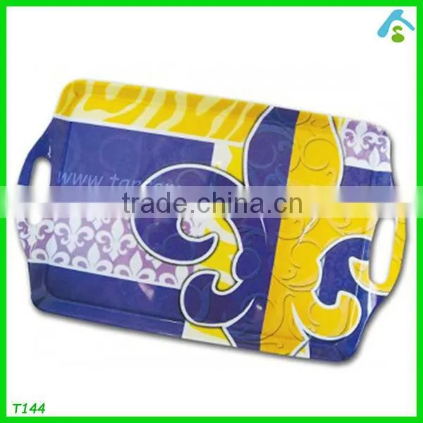 2016 fashional custom logo 100% melamine tray
