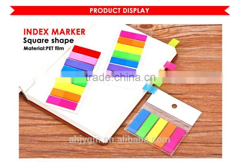 Square Shape PET Film Color Adhesive Index Marker/Sticky notes