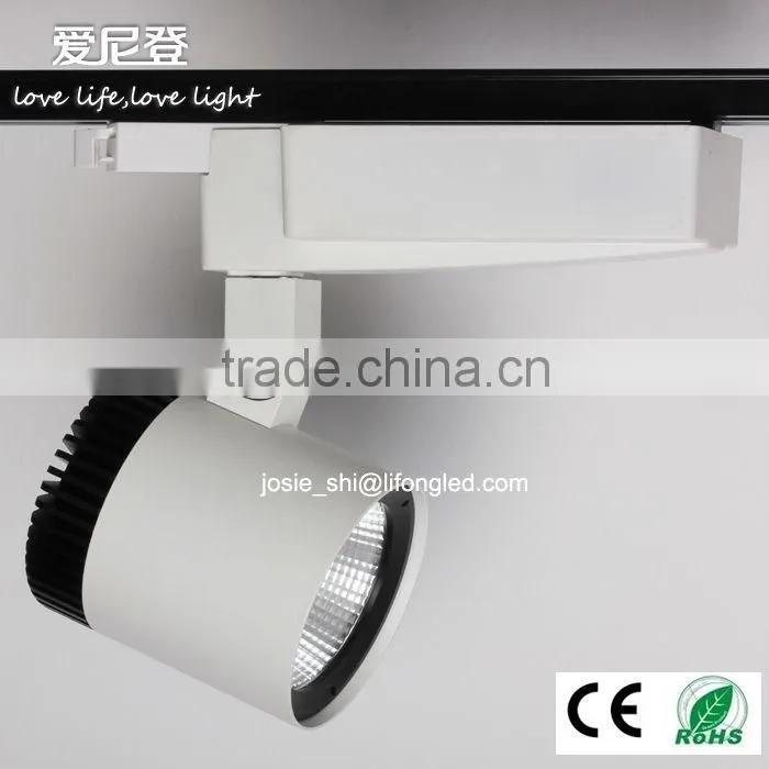 COB tiltable 3 phase led track light cylindrical 3 years warranty Commercial Lighting