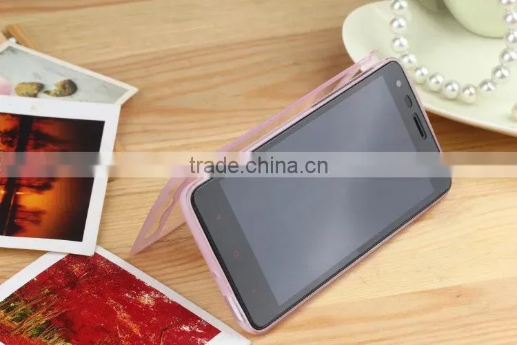 Pudding TPU phone cases cover for Xiaomi Redmi Hongmi 2, TPU touch screen flip case For Hongmi 2