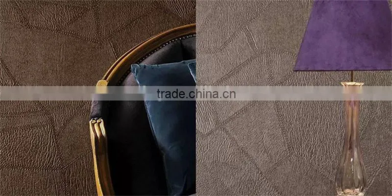 2015 new 3d leather effect vinyl home decor wallpaper