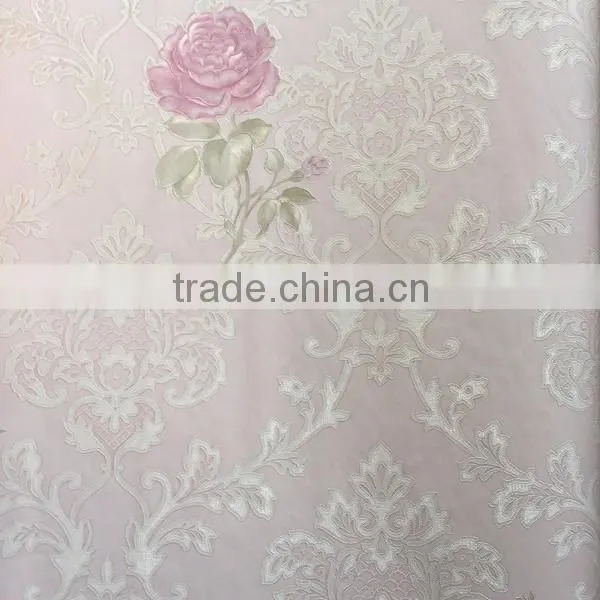 High quality beautiful flower thick vinyl wallpaper for sale