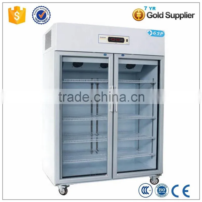 8-20 degree scientific and pharmacy use freezer glass door CFC free refrigerant