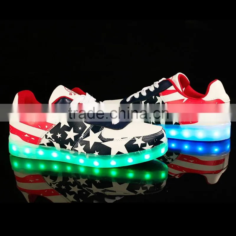 Hot Selling Rechargeable LED Light High Quality Flag Shoes Light Up Shoes