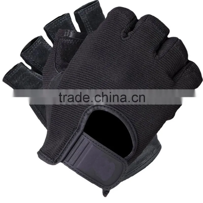 Weight Lifting Leather Padded Gloves, Training Gym Exercise Gloves