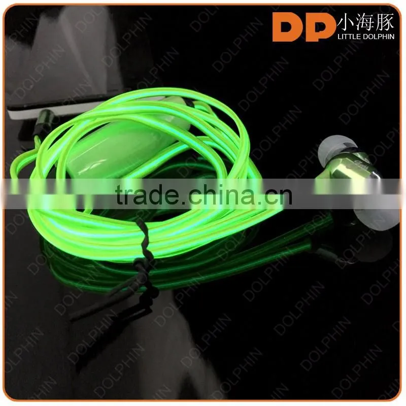 2016 best sellers on US market illuminated glowing earbuds flashing LED light earphone ear piece with mic