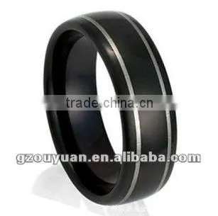 Ladies fancy black channal Ceramic ring/ 2012 hot sell design ring