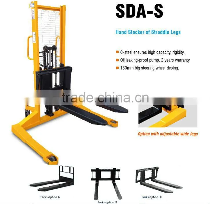2.0 ton Hand Stacker of Straddle legs